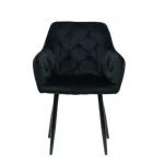 Kuhinjski stol ČILI VELVET črna . Kuhinjski stol ČILI VELVET črna je izdelan iz visoko kakovostne tkanine velvet. Močna stabilna kovinska konstrukcija mu