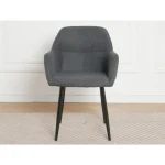 Kuhinjski stol EDO 2 siva . Kuhinjski stol EDO 2 je oblazinjen v kvalitetni temno sivi tkanini. Močna stabilna kovinska konstrukcija mu zagotavlja