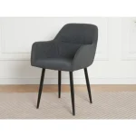 Kuhinjski stol EDO 2 siva . Kuhinjski stol EDO 2 je oblazinjen v kvalitetni temno sivi tkanini. Močna stabilna kovinska konstrukcija mu zagotavlja