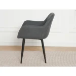 Kuhinjski stol EDO 2 siva . Kuhinjski stol EDO 2 je oblazinjen v kvalitetni temno sivi tkanini. Močna stabilna kovinska konstrukcija mu zagotavlja