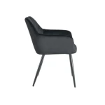 Kuhinjski stol EDO - črna . Kuhinjski stol EDO - črna je oblazinjen v kvalitetni sivi velevet tkanini. Močna stabilna kovinska konstrukcija mu zagotavlja