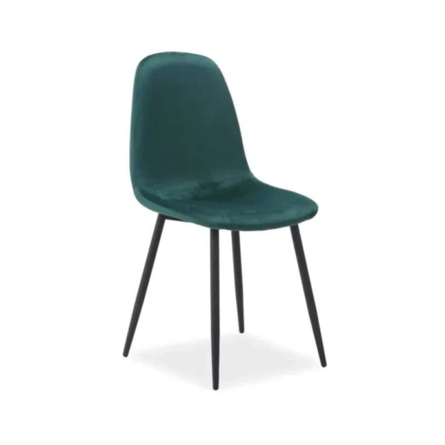 Kuhinjski stol FOXY 2 . Kuhinjski stol FOXY 2 je klasično in elegantno oblikovan. Tanke noge so iz kovine v črni mat barvi, tako je stol hkrati eleganten