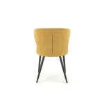 Kuhinjski stol KIMI - oker . Kuhinjski stol KIMI oker, je eleganten stol, ki s svojim dizajnom popestri vaš prostor. Stol je oblazinjen v temno bež blago,