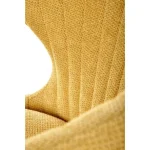 Kuhinjski stol KIMI - oker . Kuhinjski stol KIMI oker, je eleganten stol, ki s svojim dizajnom popestri vaš prostor. Stol je oblazinjen v temno bež blago,