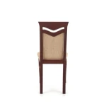 Kuhinjski stol KLASA4 . Kuhinjski stol KLASA4 je klasičnega dizajna. Izdelan je iz masivnega bukovega lesa v oreh barvi. Oblazinjen je v bež tkanino za