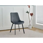 Kuhinjski stol LARA-LUX velvet siva . Kuhinjski stol LARA-LUX velvet siva je odlična rešitev za kombiniranje v minimalističen ali industrijski stil