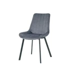 Kuhinjski stol LARA-LUX velvet siva . Kuhinjski stol LARA-LUX velvet siva je odlična rešitev za kombiniranje v minimalističen ali industrijski stil