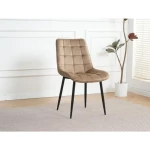 Kuhinjski stol LARA velvet beige . Kuhinjski stol LARA beige je odlična rešitev za kombiniranje v minimalističen ali industrijski stil prostora. Kombinacija