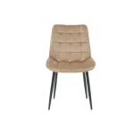 Kuhinjski stol LARA velvet beige . Kuhinjski stol LARA beige je odlična rešitev za kombiniranje v minimalističen ali industrijski stil prostora. Kombinacija