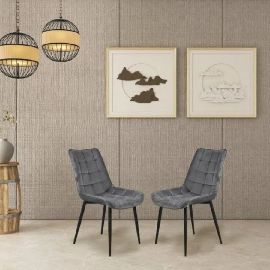 Kuhinjski stol LARA velvet siva . Kuhinjski stol LARA velvet siva je odlična rešitev za kombiniranje v minimalističen ali industrijski stil prostora.