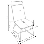 Kuhinjski stol MELITA je eleganten in stabilen. Oblazinjen je v krem umetno usnje kar nudi udobje. Hrbtišče pa je iz tkanine. Noge so iz kovine v roza