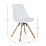 Kuhinjski stol NEW TREND bel . Kuhinjski stol NEW TREND bel ima noge iz bukovega lesa, sedalni del ter naslon pa sta iz plastike. Sedalni del je oblazinjen z