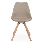 Kuhinjski stol NEW TREND taupe . Kuhinjski stol NEW TREND taupe ima noge iz bukovega lesa, kar daje stolu stabilnost in vzdržnost. Sedalni del ter naslon za