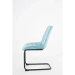 Kuhinjski stol PIA velvet moder . Kuhinjski stol PIA moder je odlična rešitev za kombiniranje v minimalističen ali industrijski stil prostora. Kombinacija