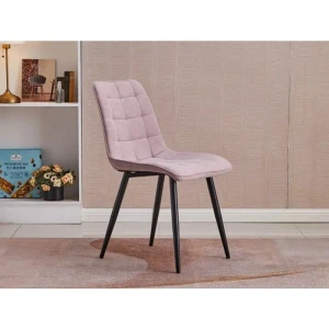 Kuhinjski stol TARIK roza blago . Kuhinjski stol TARIK roza blago, v kombinaciji roza prešitega blaga s črnimi kovinskimi nogami se poda v vsak ambient. Noge