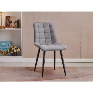 Kuhinjski stol TARIK siva tkanina . Kuhinjski stol TARIK sivo blago, v kombinaciji sivega prešitega blaga s črnimi kovinskimi nogami se poda v vsak ambient.