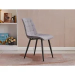 Kuhinjski stol TARIK siva tkanina . Kuhinjski stol TARIK sivo blago, v kombinaciji sivega prešitega blaga s črnimi kovinskimi nogami se poda v vsak ambient.