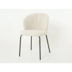 Kuhinjski stol TOMY . Kuhinjski stol TOMY je oblazinjen v kvalitetni beige tkanini. Močna stabilna kovinska konstrukcija mu zagotavlja vzdržljivost ter