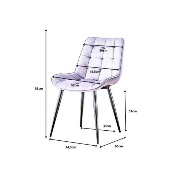 Kuhinjski stol VIKA črn Kuhinjski stol VIKA črn . Kuhinjski stol VIKA velvet črna je odlična rešitev za kombiniranje v minimalističen ali industrijski stil prostora. Kombinacija