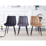 Kuhinjski stol VIKA črn . Kuhinjski stol VIKA velvet črna je odlična rešitev za kombiniranje v minimalističen ali industrijski stil prostora. Kombinacija