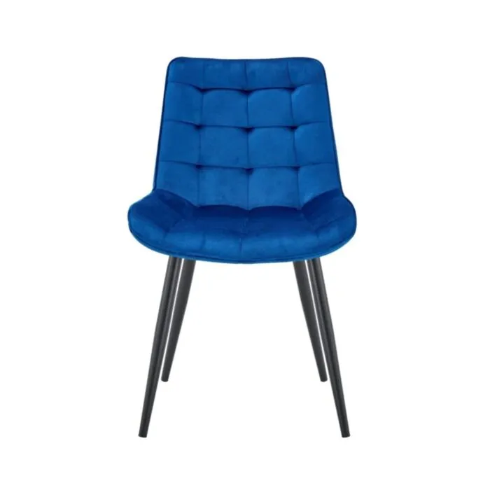 Kuhinjski stol VIKA modra Kuhinjski stol VIKA modra . Kuhinjski stol VIKA velvet modra je odlična rešitev za kombiniranje v minimalističen ali industrijski stil prostora. Kombinacija