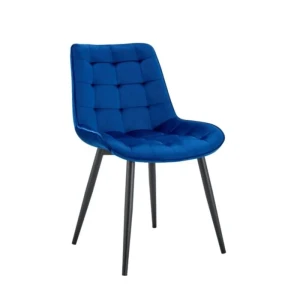 Kuhinjski stol VIKA modra . Kuhinjski stol VIKA velvet modra je odlična rešitev za kombiniranje v minimalističen ali industrijski stil prostora. Kombinacija