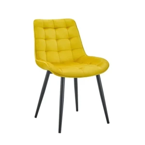 Kuhinjski stol VIKA rumena . Kuhinjski stol VIKA velvet rumena je odlična rešitev za kombiniranje v minimalističen ali industrijski stil prostora.