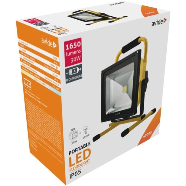 led-zunanji-reflektor-avide-led-30w-nw-4000k-1600lm-ip65-polnilni-3564205-1 LED ZUNANJI REFLEKTOR AVIDE LED 30W NW-4000K 1600LM IP65 POLNILNI - slika 2