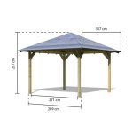 LESEN VRTNI PAVILJON KARIBU CORDOBA + OGRAJA IN TLA 357X357 - slika 6