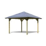 LESEN VRTNI PAVILJON KARIBU CORDOBA + OGRAJA IN TLA 357X357 - slika 7