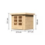 LESENA VRTNA HIŠKA KARIBU ASKOLA 2 211X213 X 217, BARVA LESA - slika 9