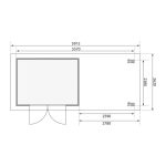 LESENA VRTNA HIŠKA KARIBU ASKOLA 5 + 2,80M MONTAŽNO STREHO ZEMELJSKO SIVA 302X246X211 - slika 15