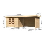 LESENA VRTNA HIŠKA KARIBU ASKOLA 5 S TERASO, STENO 298X211X242 +280 LES 19MM - slika 12