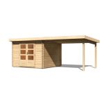 LESENA VRTNA HIŠKA KARIBU BASTRUP 5 + MONTAŽNA STREHA 3M BARVA LESA 297X297X222 - slika 11