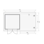LESENA VRTNA HIŠKA KARIBU BASTRUP 5 + MONTAŽNA STREHA 3M BARVA LESA 297X297X222 - slika 15