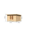 LESENA VRTNA HIŠKA KARIBU BASTRUP 7 3.57X2.2X2.97 LES 28MM - slika 11