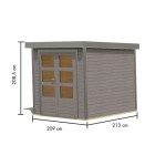 LESENA VRTNA HIŠKA KARIBU JUPITER 2 D 213X217X211 SIVA - slika 2