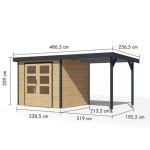 LESENA VRTNA HIŠKA KARIBU JUPITER 3 242X217X211 A-ANTRACIT - slika 2