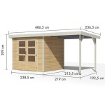 LESENA VRTNA HIŠKA KARIBU JUPITER 3 242X217X211 A-BELA - slika 2