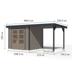 LESENA VRTNA HIŠKA KARIBU JUPITER 3 242X217X211 D-ANTRACIT - slika 3