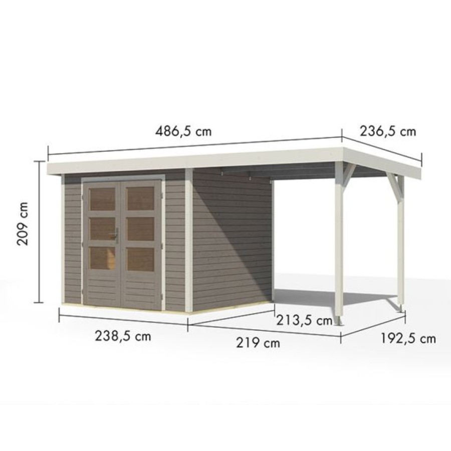 LESENA VRTNA HIŠKA KARIBU JUPITER 3 242X217X211 D-BELA - slika 3