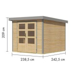 LESENA VRTNA HIŠKA KARIBU JUPITER 3.5 A NARAVNA 242X242X211 - slika 2