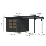 LESENA VRTNA HIŠKA KARIBU JUPITER 3.5 C + 2.4 M PRIZIDEK ANTRACIT - slika 3
