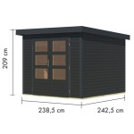 LESENA VRTNA HIŠKA KARIBU JUPITER 3.5 C 242X242X211 ANTRACIT - slika 2