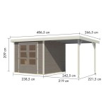LESENA VRTNA HIŠKA KARIBU JUPITER 3.5 D + 2.4 M PRIZIDEK BELA - slika 3