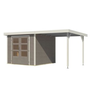 LESENA VRTNA HIŠKA KARIBU JUPITER 3.5 D + 2.4 M PRIZIDEK BELA