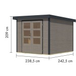 LESENA VRTNA HIŠKA KARIBU JUPITER 3.5 D 242X242X211 ANTRACIT - slika 2