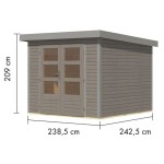 LESENA VRTNA HIŠKA KARIBU JUPITER 3.5 D 242X242X211 SIVA - slika 2