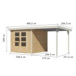 LESENA VRTNA HIŠKA KARIBU JUPITER 3.5 NARAVNA 242X242X211 A-BELA - slika 3