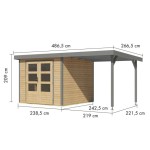 LESENA VRTNA HIŠKA KARIBU JUPITER 3.5 NARAVNA 242X242X211 A-SIVA - slika 3